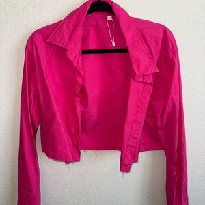 Vibrant Pink Cropped Jacket
